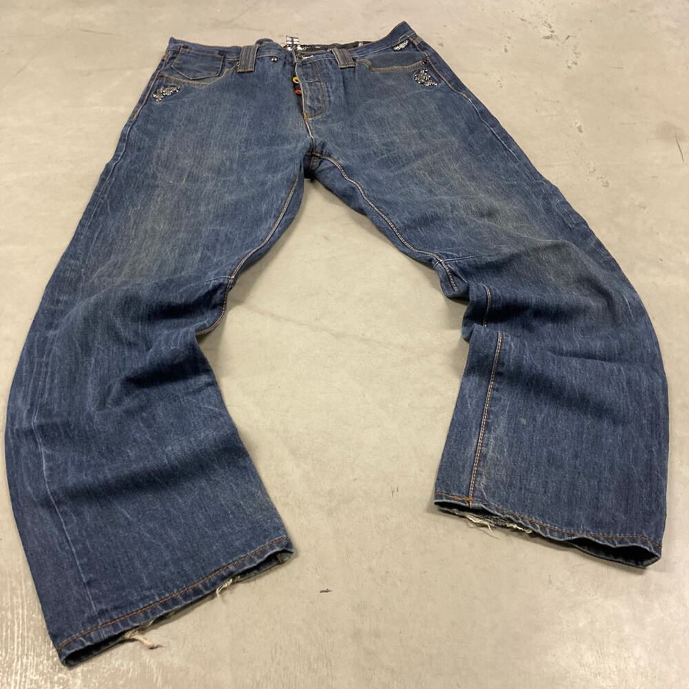 Baggy Y2K rocawear deconstructed Jeans 38x34